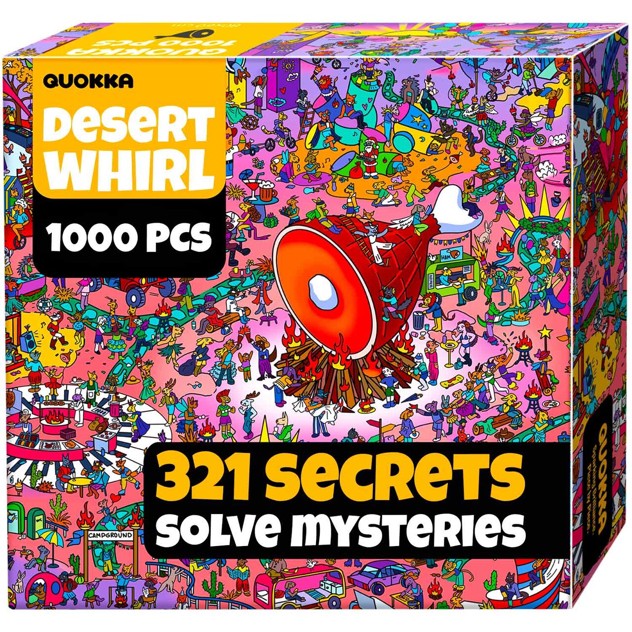 QUOKKA 1000 Piece Puzzle for Adults and Teens – Desert Whirl Adult Jigsaw Puzzles with Hidden Secrets & Audio Story – Detailed Visual Puzzle Game for Focus & Relaxation with Twist – FSC Certified Gift